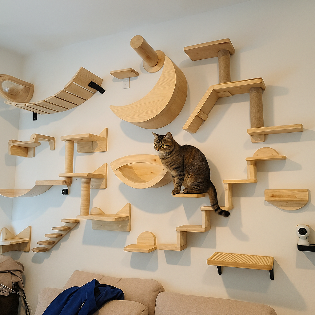 Cat Climbing Shelves